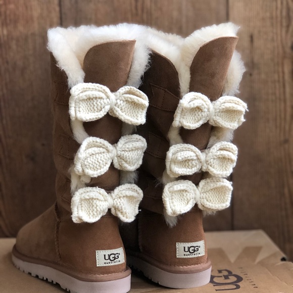 Ugg Australia tall bailey knit bow women boots - Picture 2 of 8